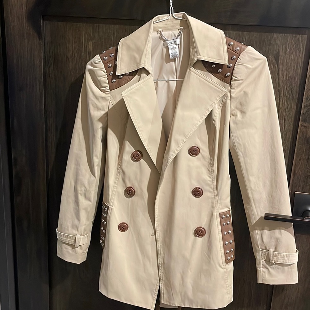 Cache Studded Trench Coat